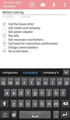 OneNote android App screenshot 3